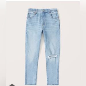 Abercrombie Curve Love High Rise Super Skinny Ankle Jean in Light Ripped Wash